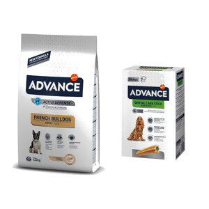 Advance + Dental Care Stick Medium/Maxi - 720 g zdarma - French Bulldog s kachním 7,5 kg + Dental Care Stick Medium/Maxi 720 g