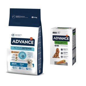 Advance + Dental Care Stick Medium/Maxi - 720 g zdarma - Maxi Adult 14 kg + Dental Care Stick Medium/Maxi 720 g