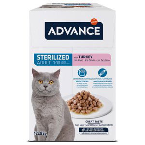 Advance mokré krmivo, 24 x 85g - 16 + 8 zdarma - Feline Sterilized krocan