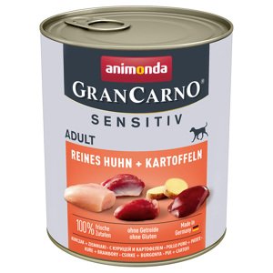 Animonda GranCarno Adult Sensitive 24 × 800 g - výhodné balení - čisté kuřecí & brambory