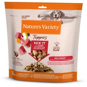 Nature's Variety Freeze Dried Toppers, 3 x 120 g - 2 + 1 zdarma - hovězí