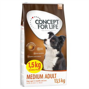 Concept for Life v bonusovém balení  - 12 + 1,5 kg zdarma! - Medium Adult