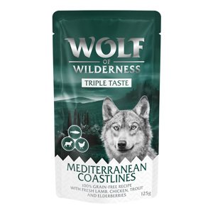 Wolf of Wilderness Adult "Triple Taste" 12 x 125 g - Mediterranean Coastlines  - jehněčí, kuřecí, pstruh