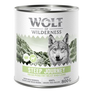 Wolf of Wilderness Adult "Expedition", 6 x 800 g - Steep Journey - drůbež s jehněčím