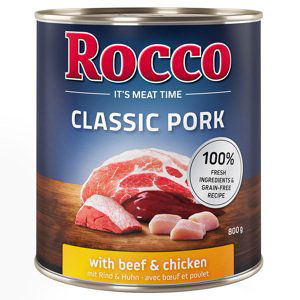 Rocco Classic Pork 24 x 800g - výhodné balení - hovězí a kuřecí