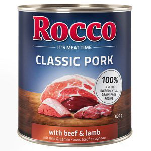 Rocco Classic Pork 24 x 800g - výhodné balení - hovězí a jehněčí