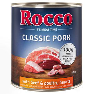 Rocco Classic Pork 12 x 800 g - výhodné balení - hovězí a drůbeží srdíčka