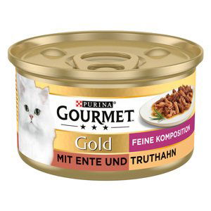 Gourmet Gold Fine Composition 48 x 85 g - výhodné balení - kachna a krůta