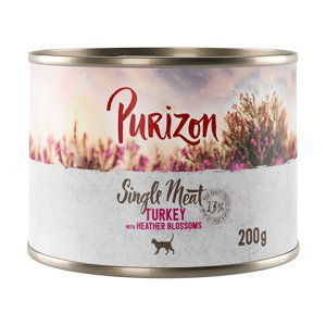 Purizon Single Meat 24 x 200 g – výhodné balení - krůtí s květy vřesu