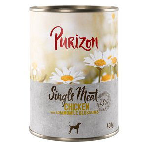 Purizon Single Meat 12 x 400 g – výhodné balení - kuřecí s květy heřmánku