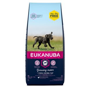 Eukanuba granule, 15 + 3 kg zdarma! - Puppy Large Breed kuřecí