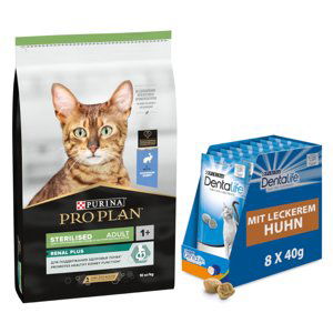 PURINA PRO PLAN granule 10 kg + PURINA Dentalife snack  zdarma - Sterilised Adult Renal Plus Rabbit