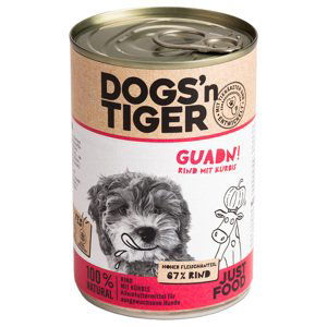 Dogs'n Tiger Adult 6 × 400 g - hovězí a dýně