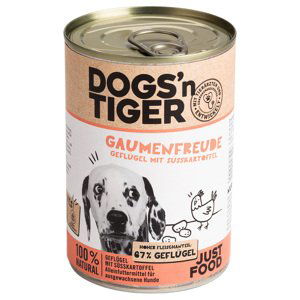 Dogs'n Tiger Adult 6 × 400 g - drůbeží a batáty