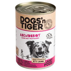 Dogs'n Tiger Adult 12 × 400 g - výhodné balení - jehněčí a pastinák