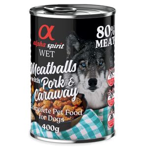 alpha spirit Dog Meatballs 6 × 400 g - vepřové s kmínem