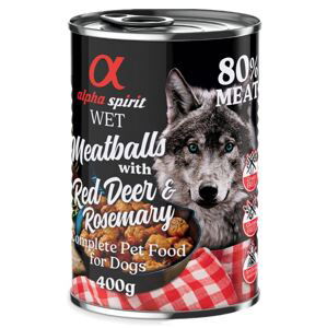 alpha spirit Dog Meatballs 6 × 400 g - jelení s rozmarýnem