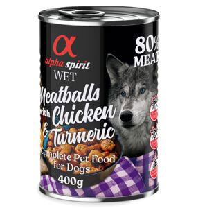 alpha spirit Dog Meatballs 6 × 400 g - kuřecí s kurkumou