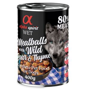 alpha spirit Dog Meatballs 6 × 400 g - divočák s tymiánem