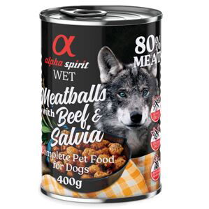 alpha spirit Dog Meatballs 6 × 400 g - hovězí se šalvějí