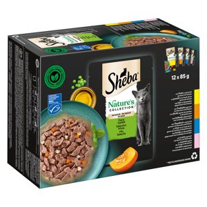 Sheba Nature's Collection v omáčce 12 x 85 g - jemný mix (kuřecí, krůtí, tuňák, losos)