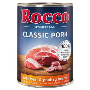 Vepřové maso Rocco Classic, 6 x 400 g - 5 + 1 zdarma - Hovězí a drůbeží srdce