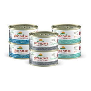 Almo Nature HFC Natural konzevy, 24 x 70 g - 20 + 4 zdarma - Mix tuňák 3 druhy (24 x 70 g)