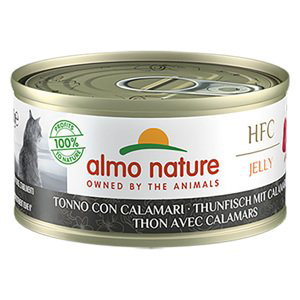 Almo Nature HFC Natural konzevy, 24 x 70 g - 20 + 4 zdarma - tuňák s kalamáry v želé (24 x 70 g)