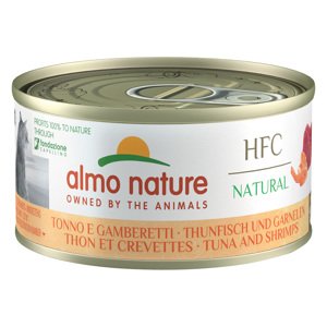 Almo Nature HFC Natural konzevy, 24 x 70 g - 20 + 4 zdarma - tuňák a krevety (24 x 70 g)