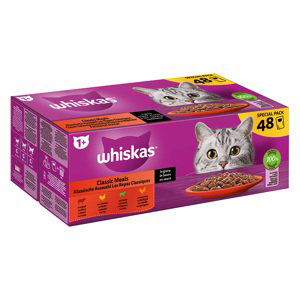 Whiskas kapsičky 96 x 85 g - 80 + 16 zdarma - 1+ kapsičky klasický výběr v omáčce - hovězí, jehněčí, drůbež, kuře