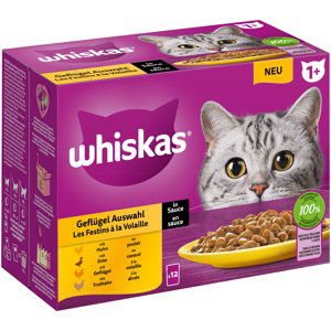 Whiskas kapsičky 96 x 85 g - 80 + 16 zdarma - 1+ drůbeží výběr v omáčce