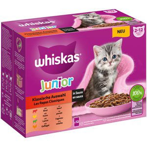 Whiskas kapsičky 96 x 85 g - 80 + 16 zdarma - Junior klasický výběr v omáčce