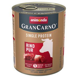 Animonda GranCarno Adult Single Protein Supreme 6 x 800 g - 5 + 1 zdarma -  čisté hovězí