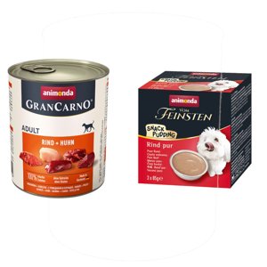 Animonda GranCarno Original 24 x 800 g + 3 x 85 g pudding snack zdarma - hovězí & kuře