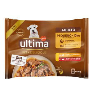 Ultima Fit & Delicious Mini pro psy Adult 44 × 100 g - kuřecí a hovězí