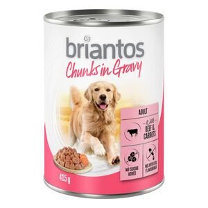 Briantos Chunks in Gravy 24 x 415 g - 20 + 4 zdarma - hovězí s mrkví