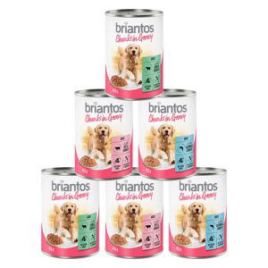 Briantos Chunks in Gravy 24 x 415 g - 20 + 4 zdarma - míchané balení (hovězí, losos, jehněčí)