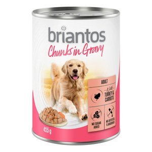 Briantos Chunks in Gravy 24 x 415 g - 20 + 4 zdarma - krůtí s mrkví