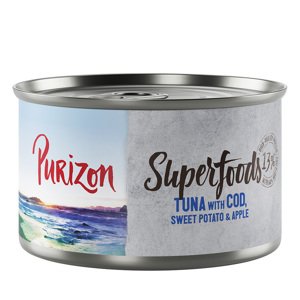 Purizon Superfoods 6 x 140 g - tuňák s treskou, batáty a jablkem