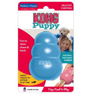 KONG hračka  pro psy - 20 % sleva - Puppy Classic M: D 8 x Š 5,5 x V 5,5 cm, modrá