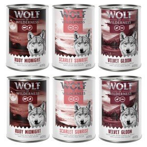 Wolf of Wilderness konzervy, 24 x 400 g - 20 + 4 zdarma -  "Red Meat"  míchané balení