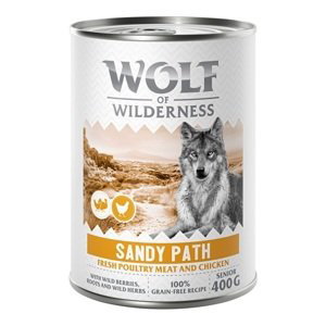 Wolf of Wilderness konzervy, 24 x 400 g - 20 + 4 zdarma -  Senior Sandy Path - drůbež s kuřecím spoustou čerstvé drůbeže