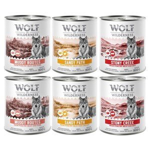 Wolf of Wilderness míchaná balení - 10 % sleva - Senior 6 x 800 g – se spoustou čerstvé drůbeže míchané balení