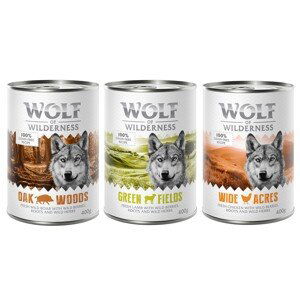 Wolf of Wilderness míchaná balení - 10 % sleva - divočák, kuřecí, jehněčí 6 x 400 g
