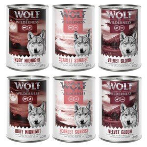 Wolf of Wilderness míchaná balení - 10 % sleva - "Red Meat" 6 x 400 g míchané balení