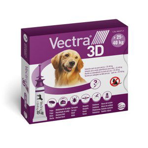 Vectra 3D spot-on produkty pro psy + 2 x více zooBodů - 3 pipety x 4,7 ml 3D spot-on pro psy od 25 do 40 kg