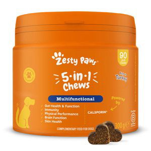 Zesty Paws 5-in-1 Chews krůtí - Výhodné balení: 2 x 90 žvýkacích tablet