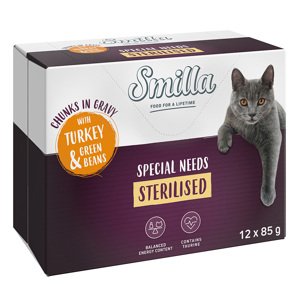 Smilla kousky se zeleninou 24 x 85g - výhodné balení - Sterilised s krůtím a zelenými fazolkami