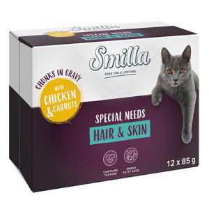 Smilla kousky se zeleninou 24 x 85g - výhodné balení - Hair & Skin s kuřecím a mrkví