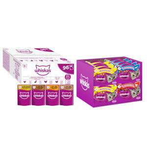 Whiskas 1+ kapsičky 96 x 85 + Whiskas Snacks 16 x 60 g - 15 % sleva - drůbeží výběr v želé